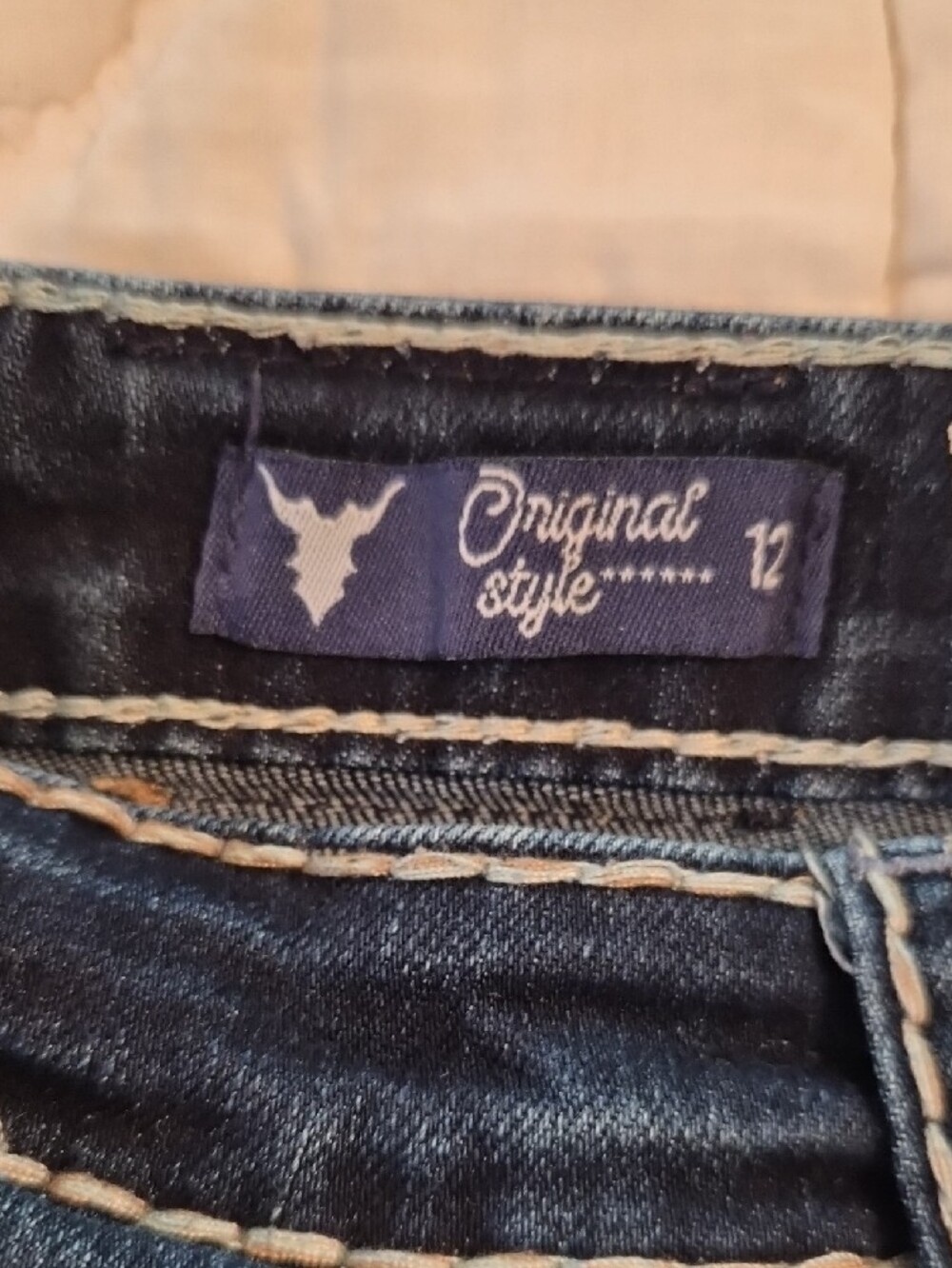 Western Blue Embroidered Original Syle Jeans - Size Junior 12 - Picture 9 of 13